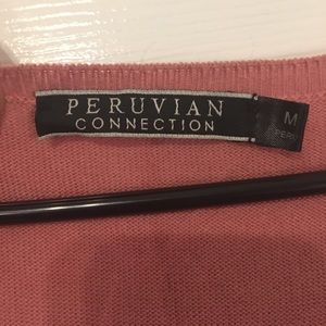 Salmon sweater by Peruvian Connection. Size M.